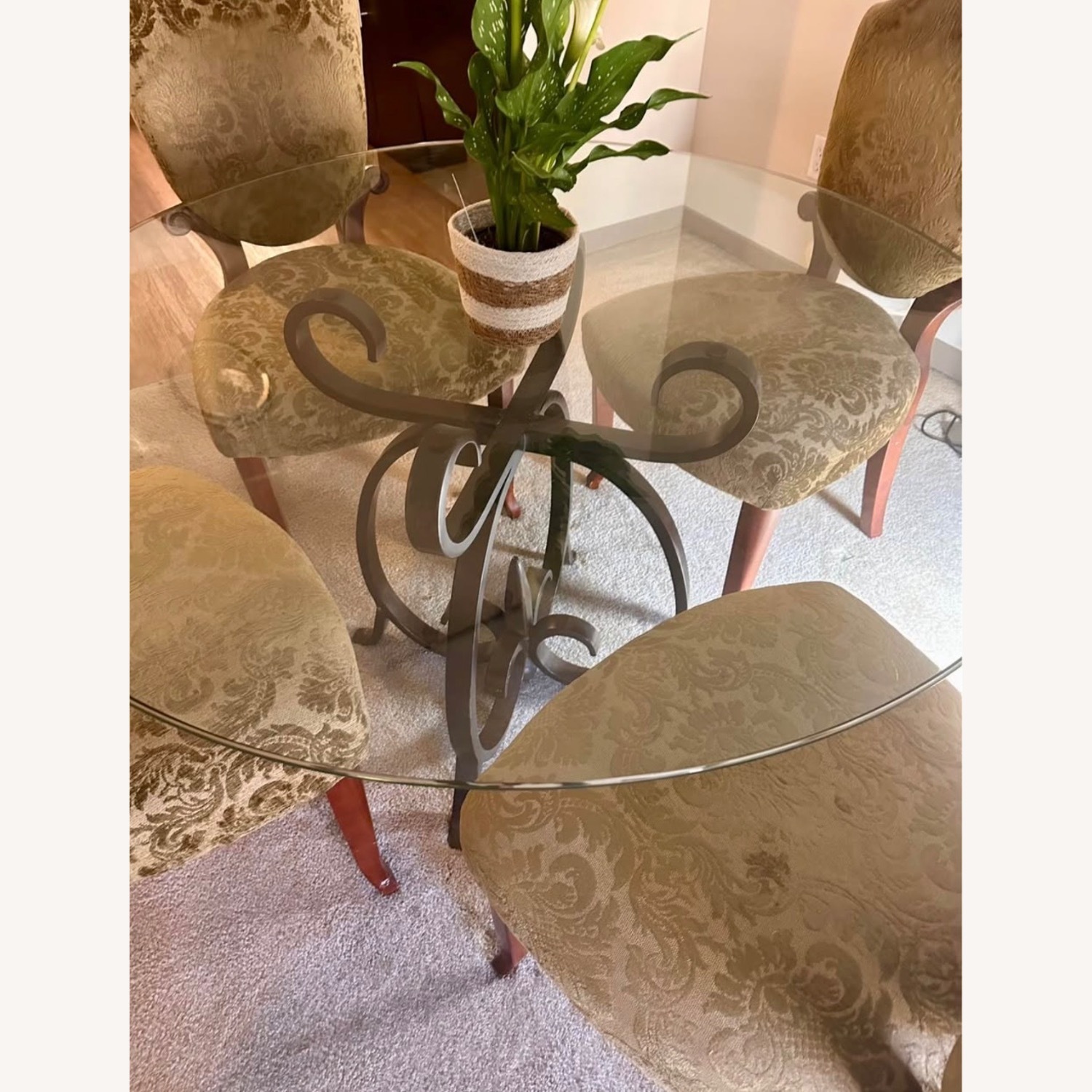 Green Glass Dining Table - image-4