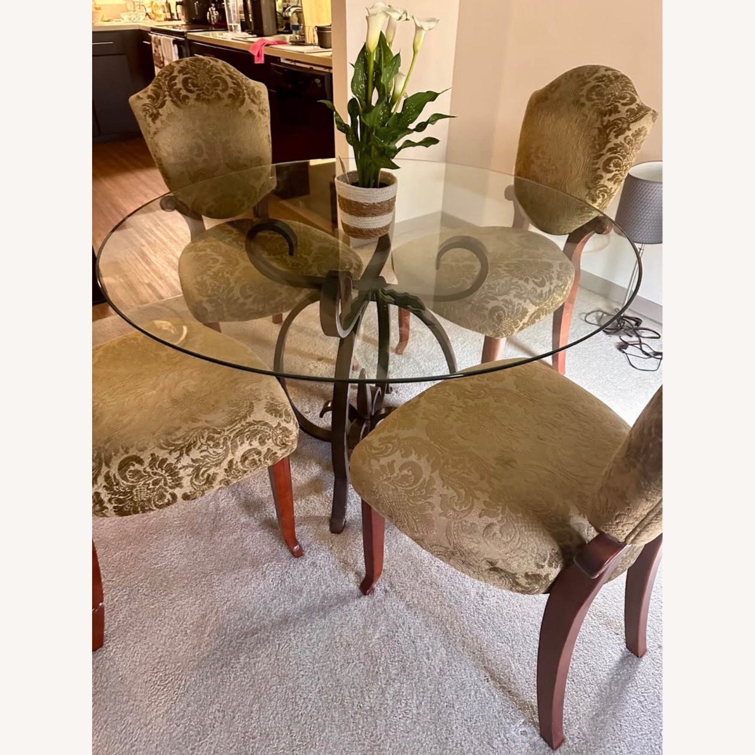 Green Glass Dining Table - image-5