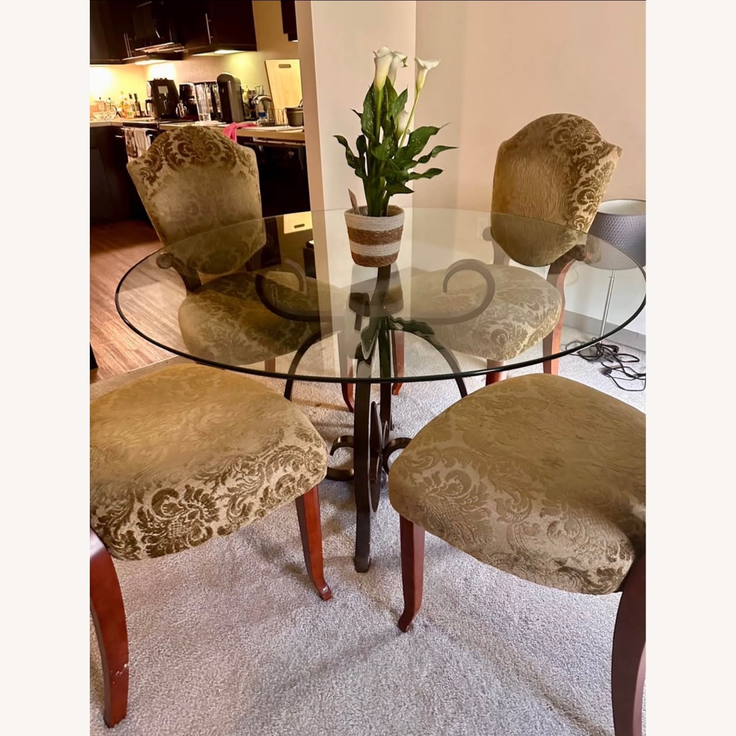 Green Glass Dining Table - image-6