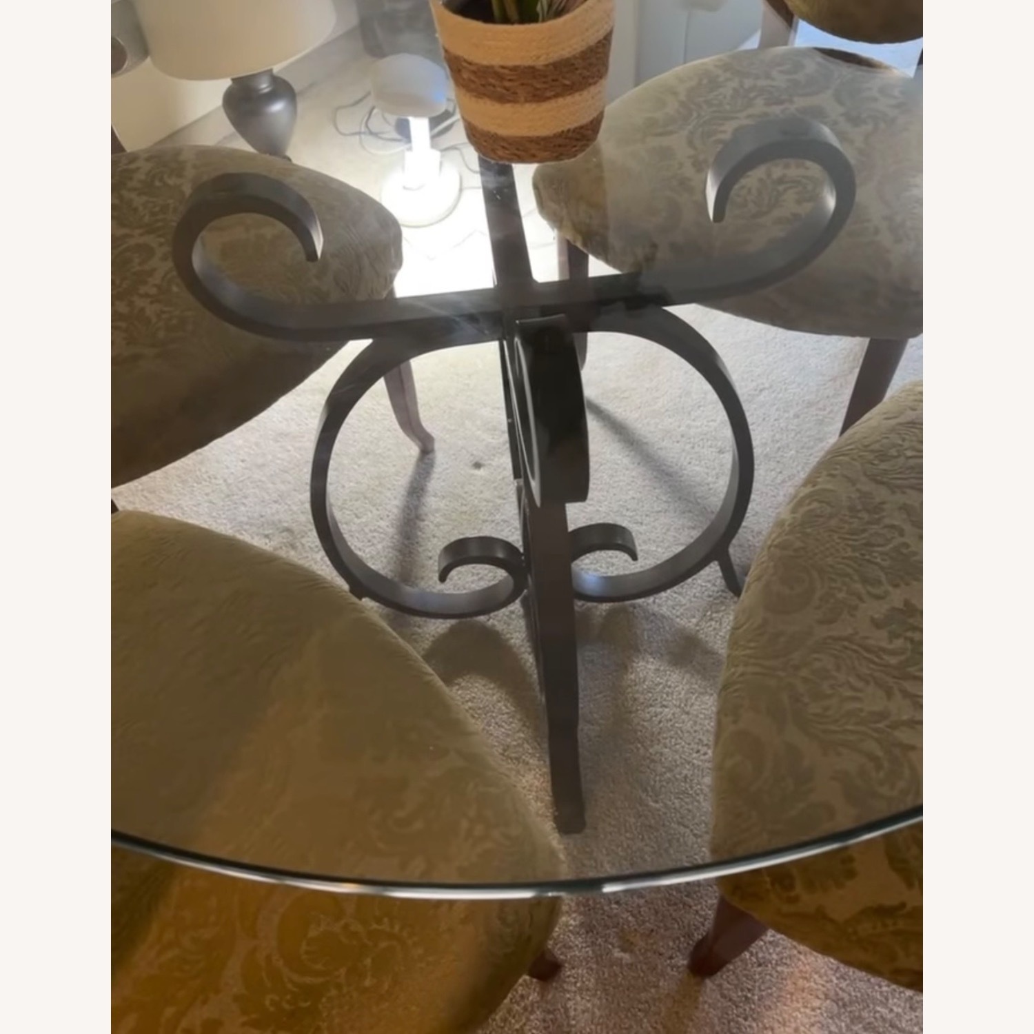 Green Glass Dining Table - image-3