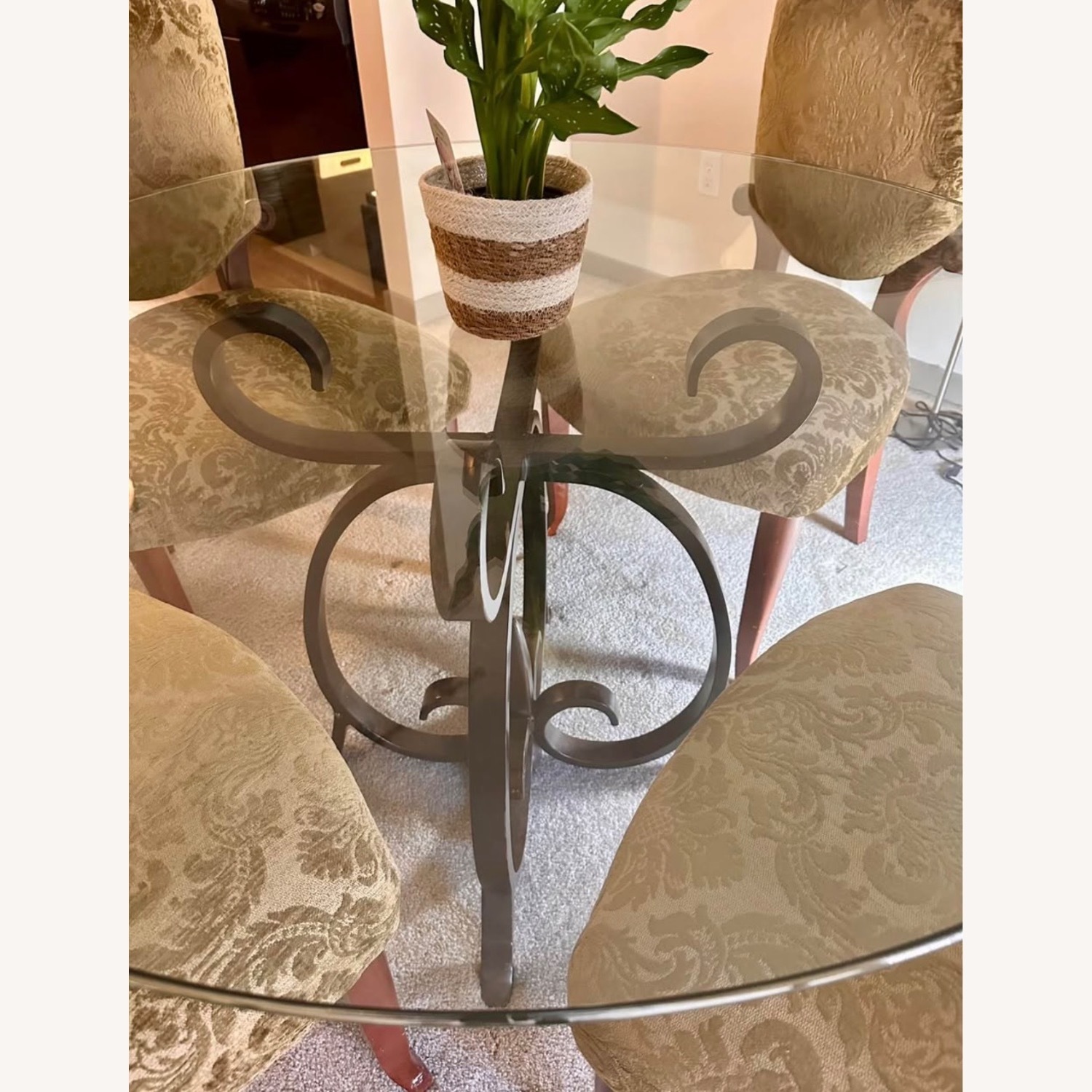 Green Glass Dining Table - image-7