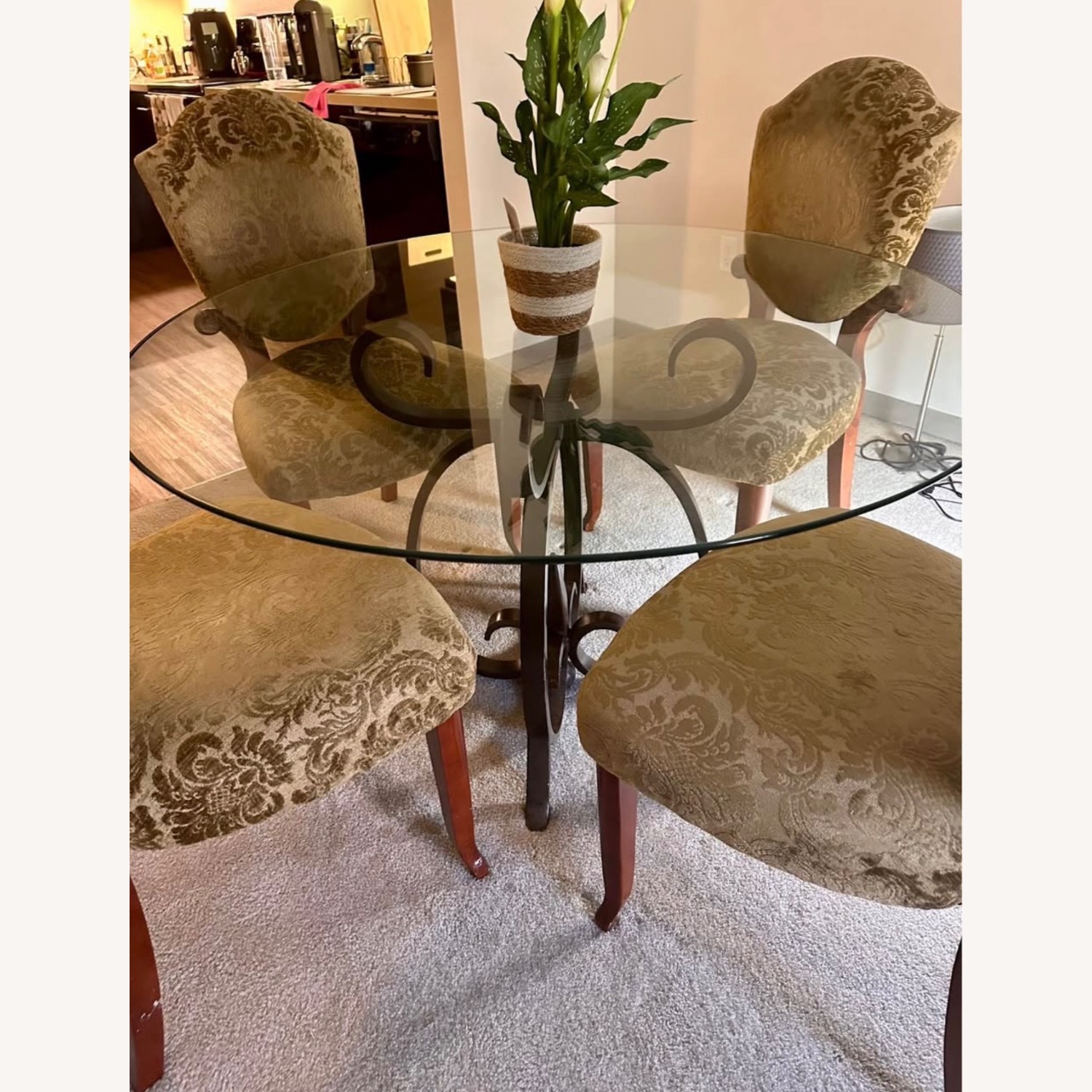 Green Glass Dining Table - image-2