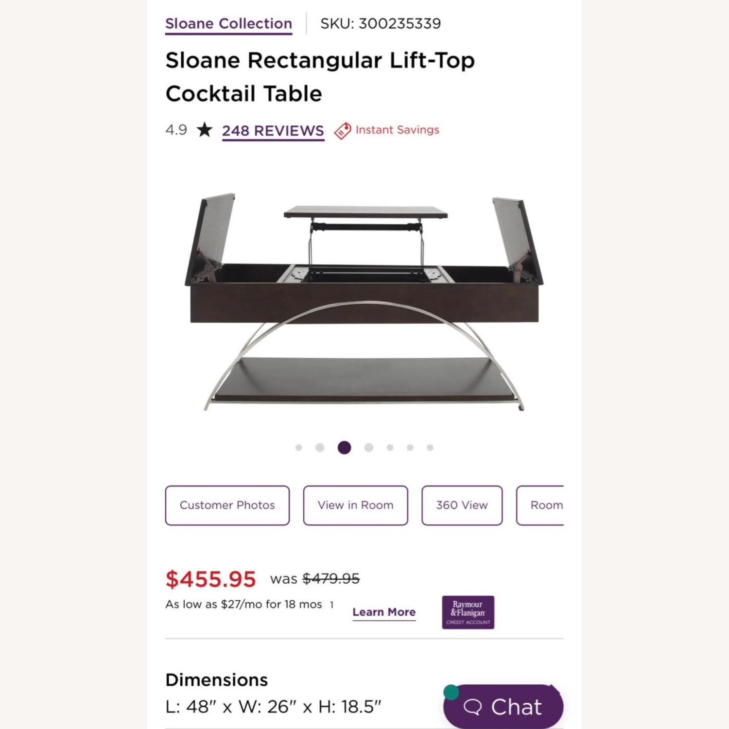 Raymour & Flanigan Sloane Rectangular Lift-Top Cocktail Table - image-5