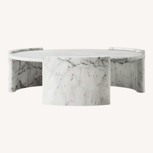 Used Restoration Hardware Marble Round Coffee Table  for sale on AptDeco