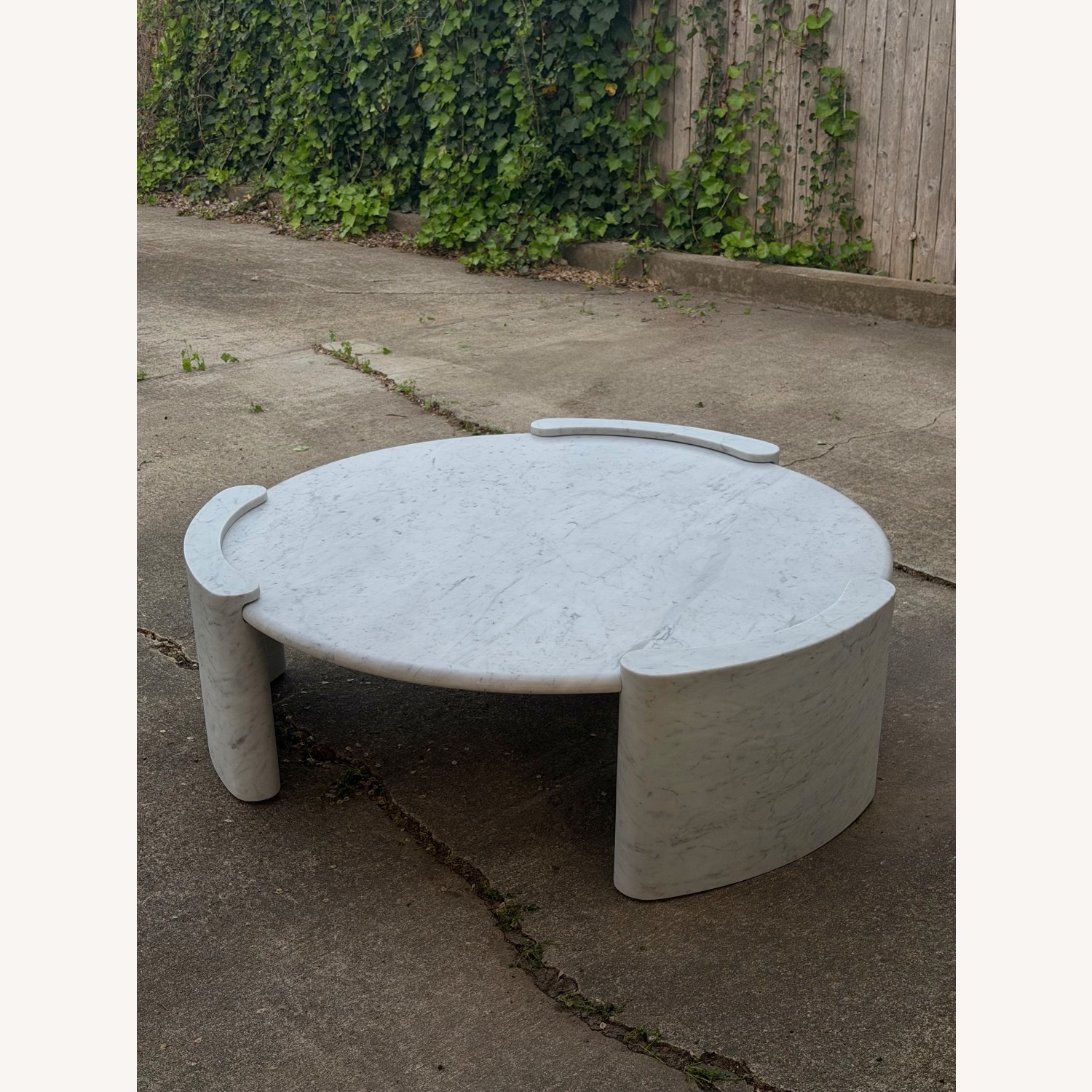 Restoration Hardware Marble Round Coffee Table  - image-1