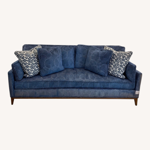 Used Blue Velvet Ambelle Designer Sofa for sale on AptDeco