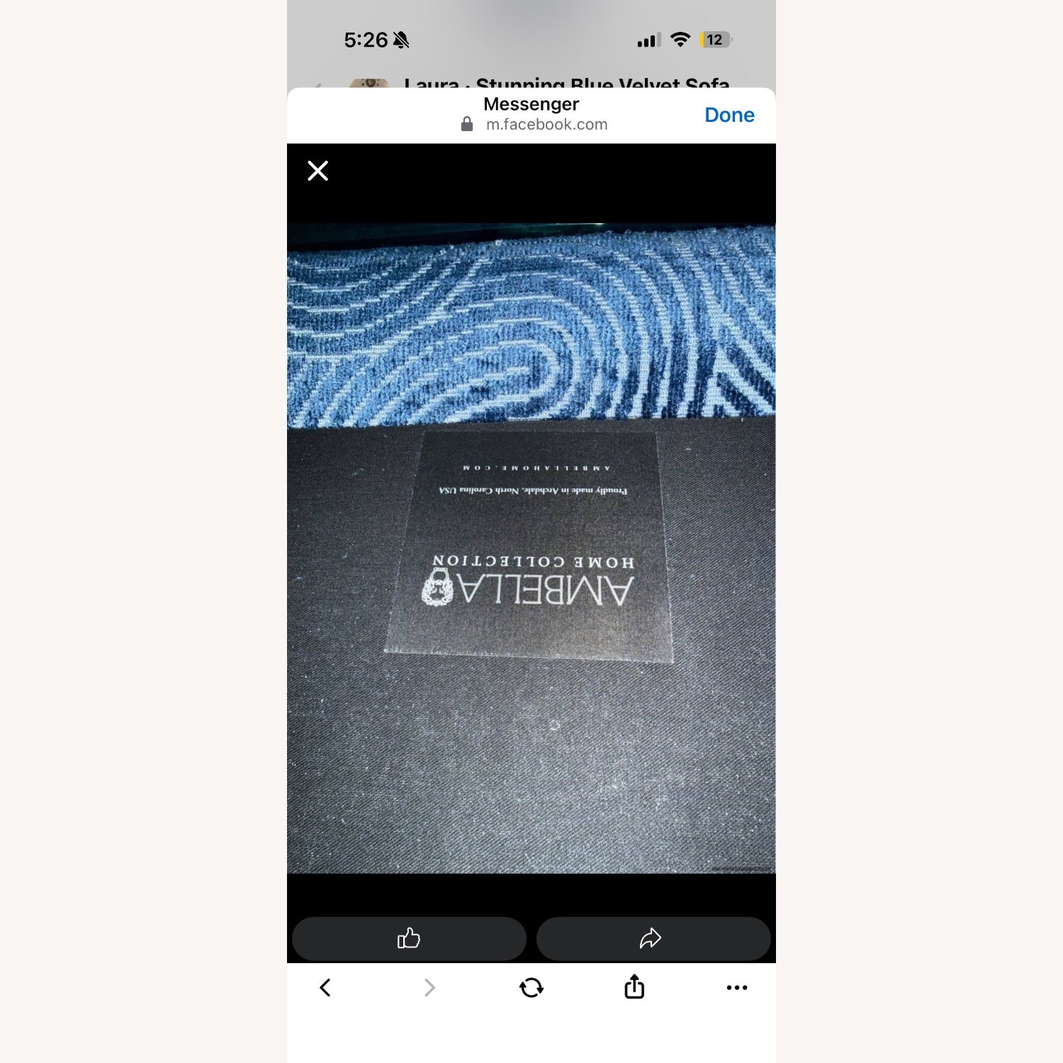 Blue Velvet Ambelle Designer Sofa - image-4