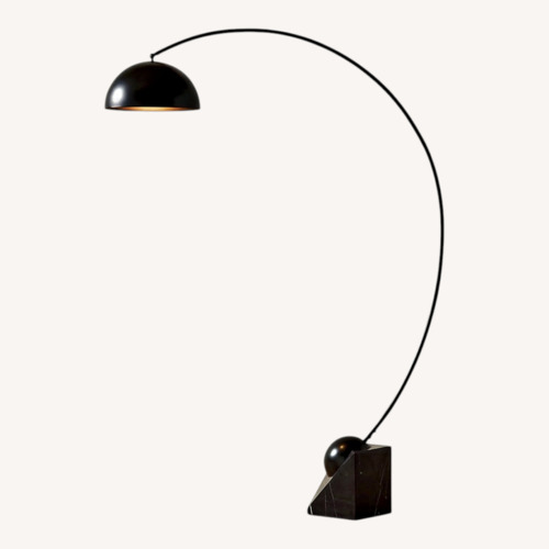 Used CB2 Venus Black Arc Floor Lamp With Marble Base for sale on AptDeco