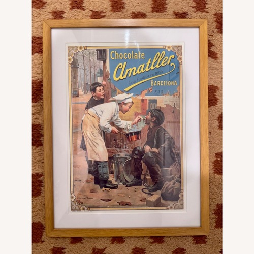 Used Framed Barcelona Chocolatier Vintage Poster for sale on AptDeco