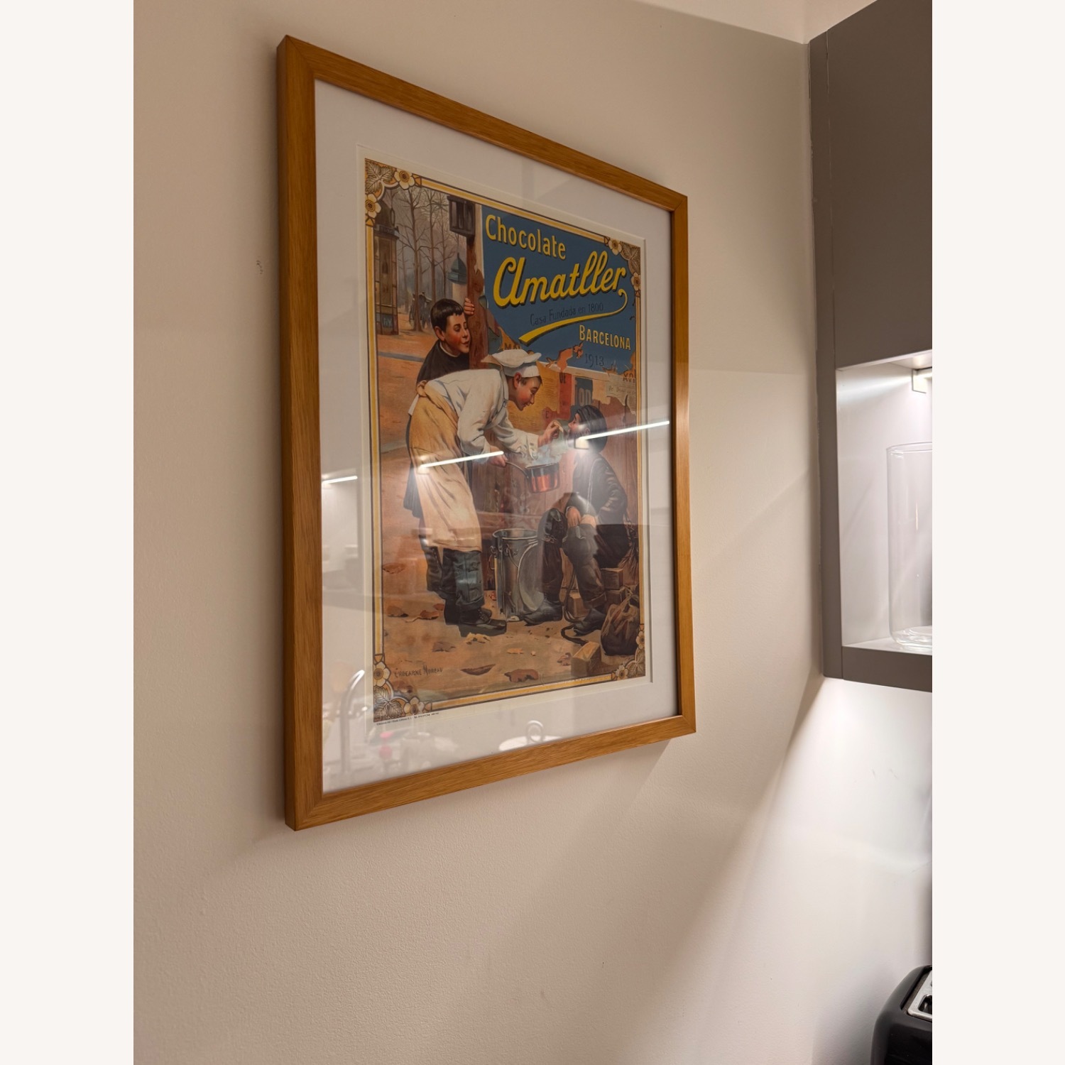 Framed Barcelona Chocolatier Vintage Poster - image-2