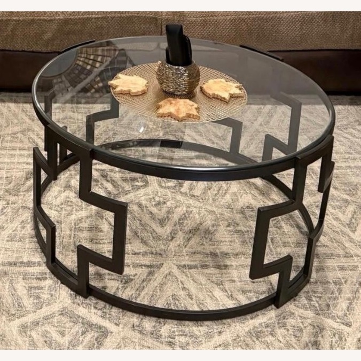 Ashley Furniture Gold Metal Coffee Table - image-1