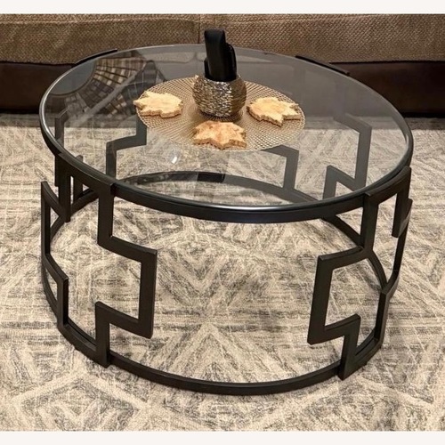 Used Ashley Furniture Gold Metal Coffee Table for sale on AptDeco