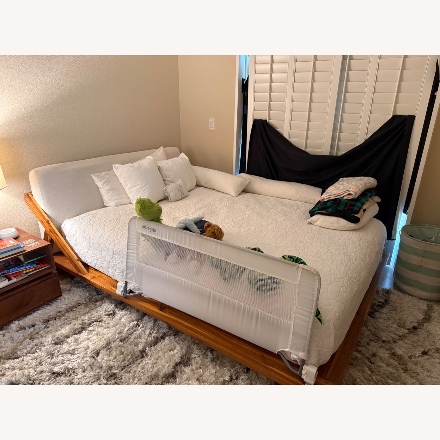 CB2 Drommen Dark Brown Wood Queen Bed - image-2