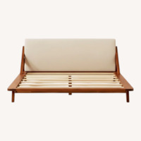 CB2 Drommen Dark Brown Wood Queen Bed