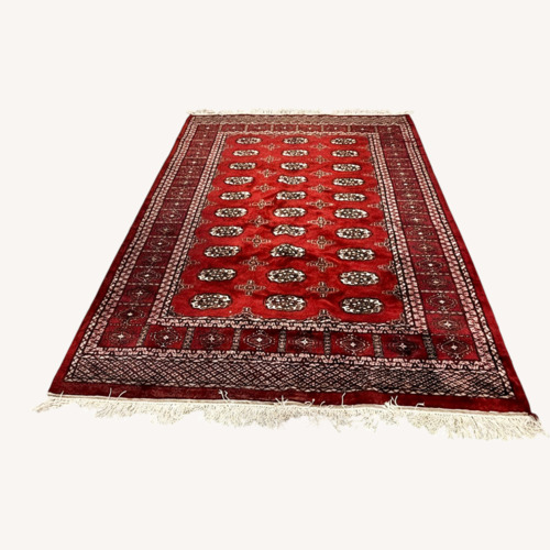 Used Pakistani Bukhara Handknotted 100% Wool Area Rug for sale on AptDeco