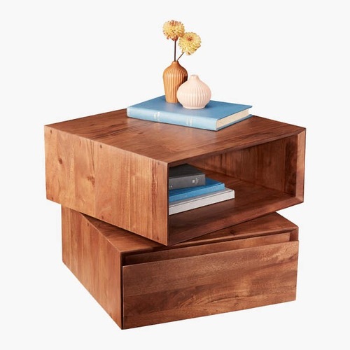 Used CB2 Dark Brown Wood Bed side Tables for sale on AptDeco