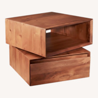 CB2 Dark Brown Wood Bed side Tables