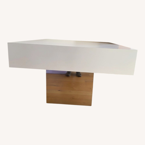 Used White Mirrored Glass Side Table for sale on AptDeco