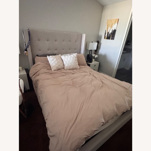 Used Wayfair Natural Queen Bed for sale on AptDeco
