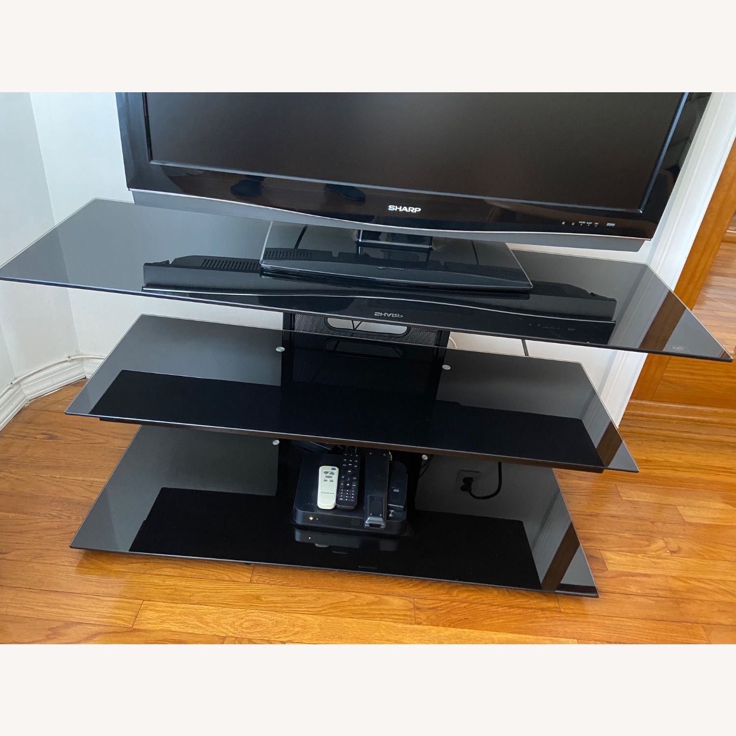 Black Glass Tv Stand - image-1