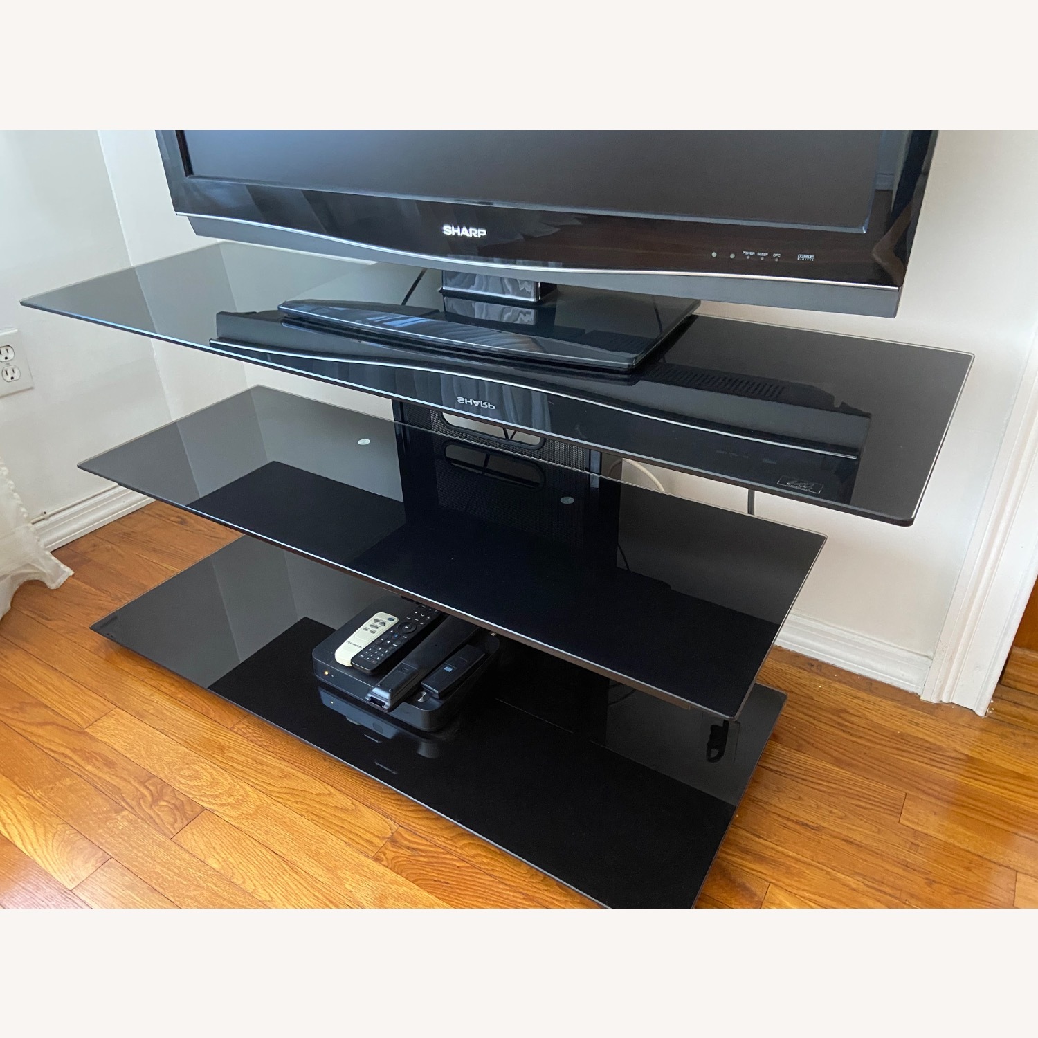 Black Glass Tv Stand - image-2