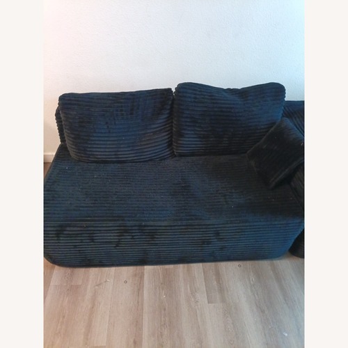 Used Black Microsuede 3+ Piece Sectional for sale on AptDeco