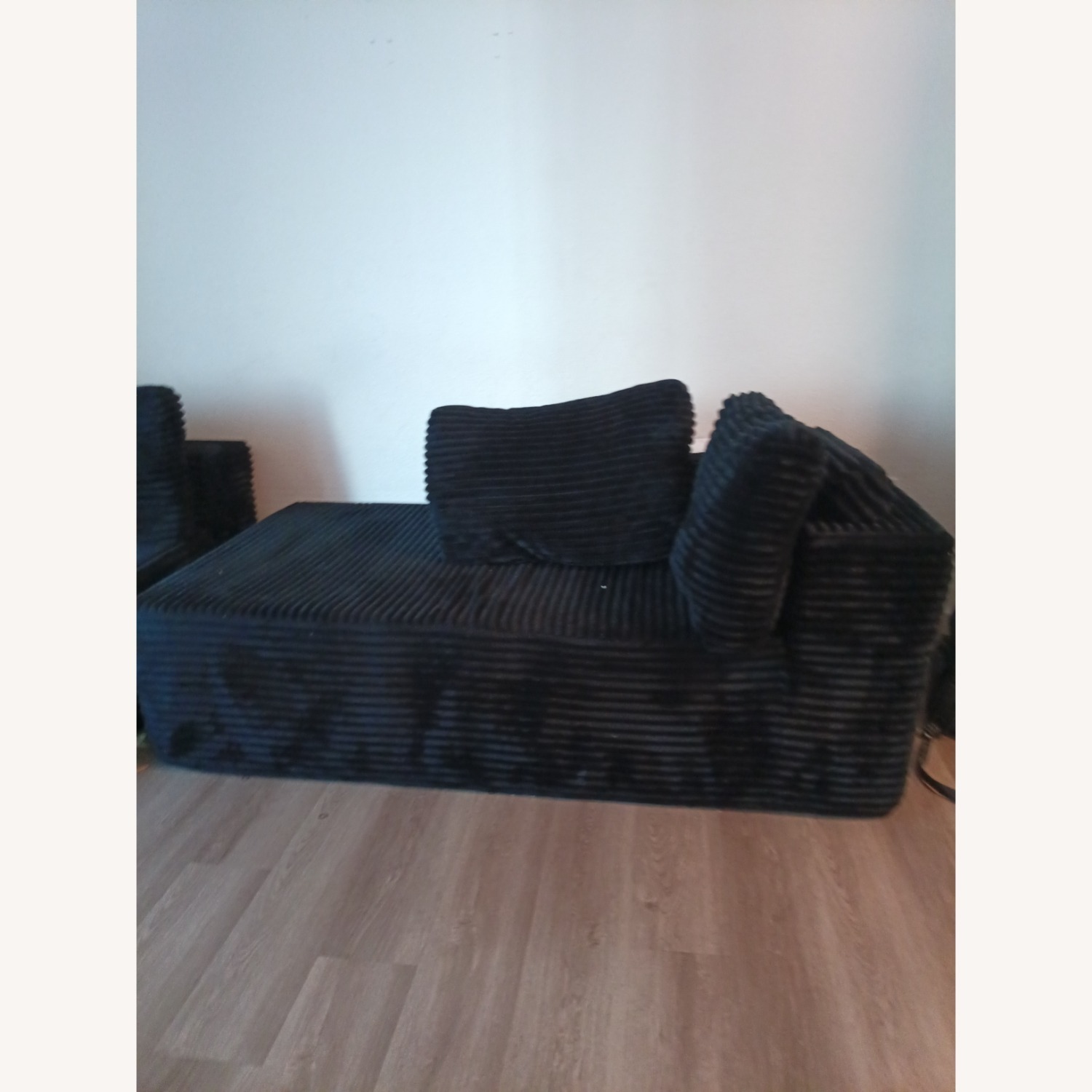 Black Microsuede 3+ Piece Sectional - image-4