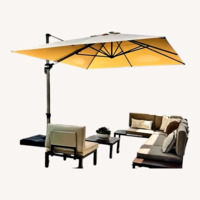 Purple Leaf White Fabric Umbrella and Base