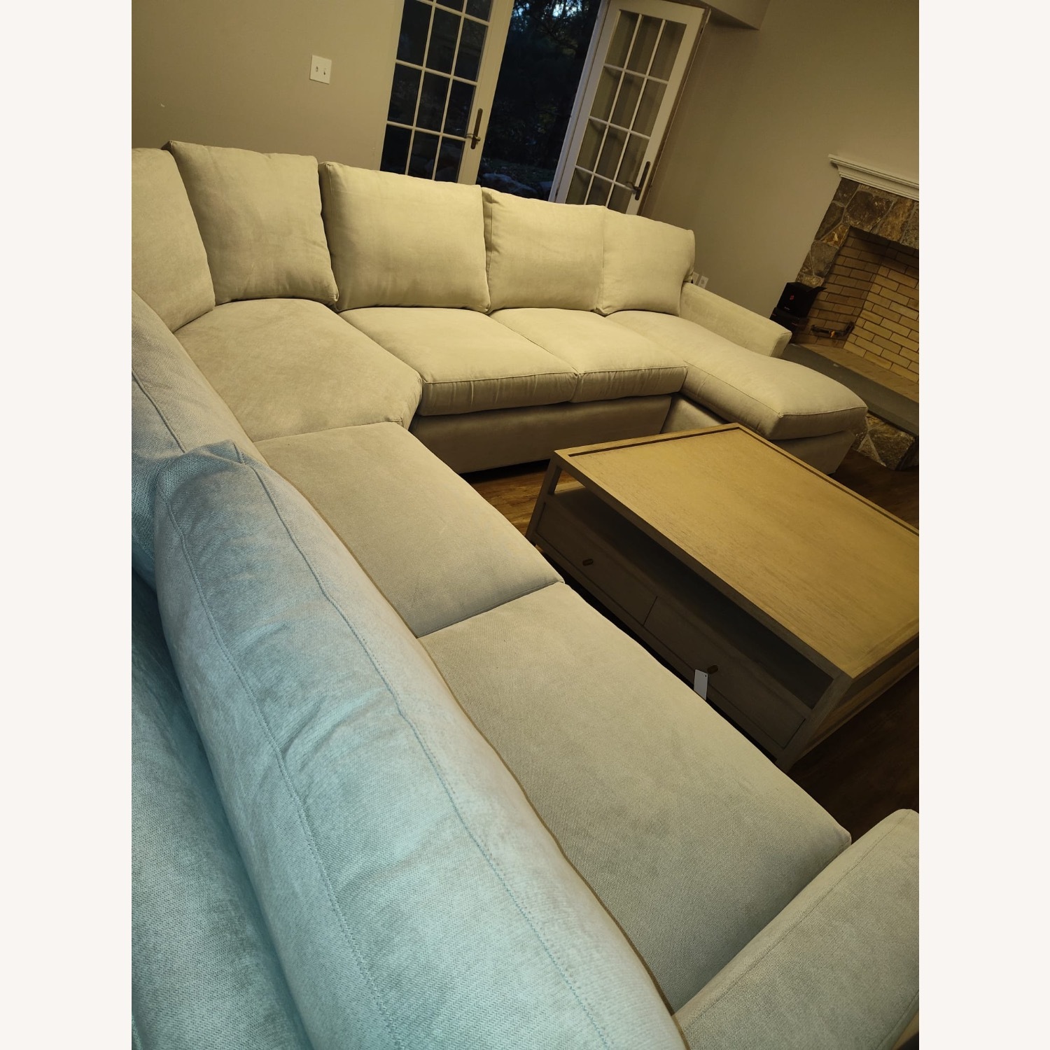 Crate & Barrel Light Gray 3+ Piece Sectional - image-3