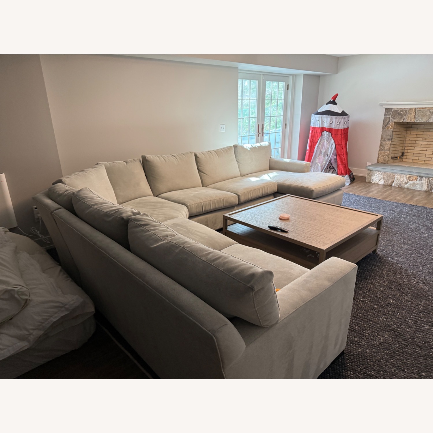 Crate & Barrel Light Gray 3+ Piece Sectional - image-2