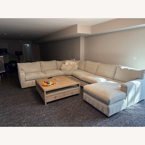 Used Crate & Barrel Light Gray 3+ Piece Sectional for sale on AptDeco