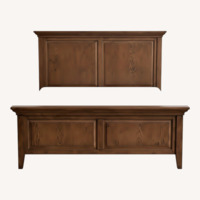 Pottery Barn Hudson Dark Brown Wood Queen Bed