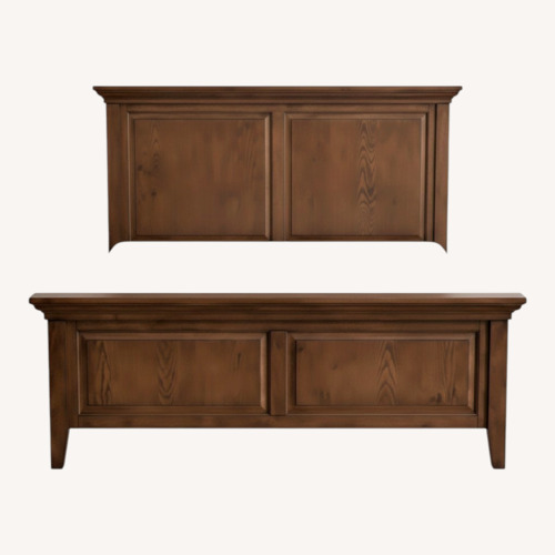 Used Pottery Barn Hudson Dark Brown Wood Queen Bed for sale on AptDeco