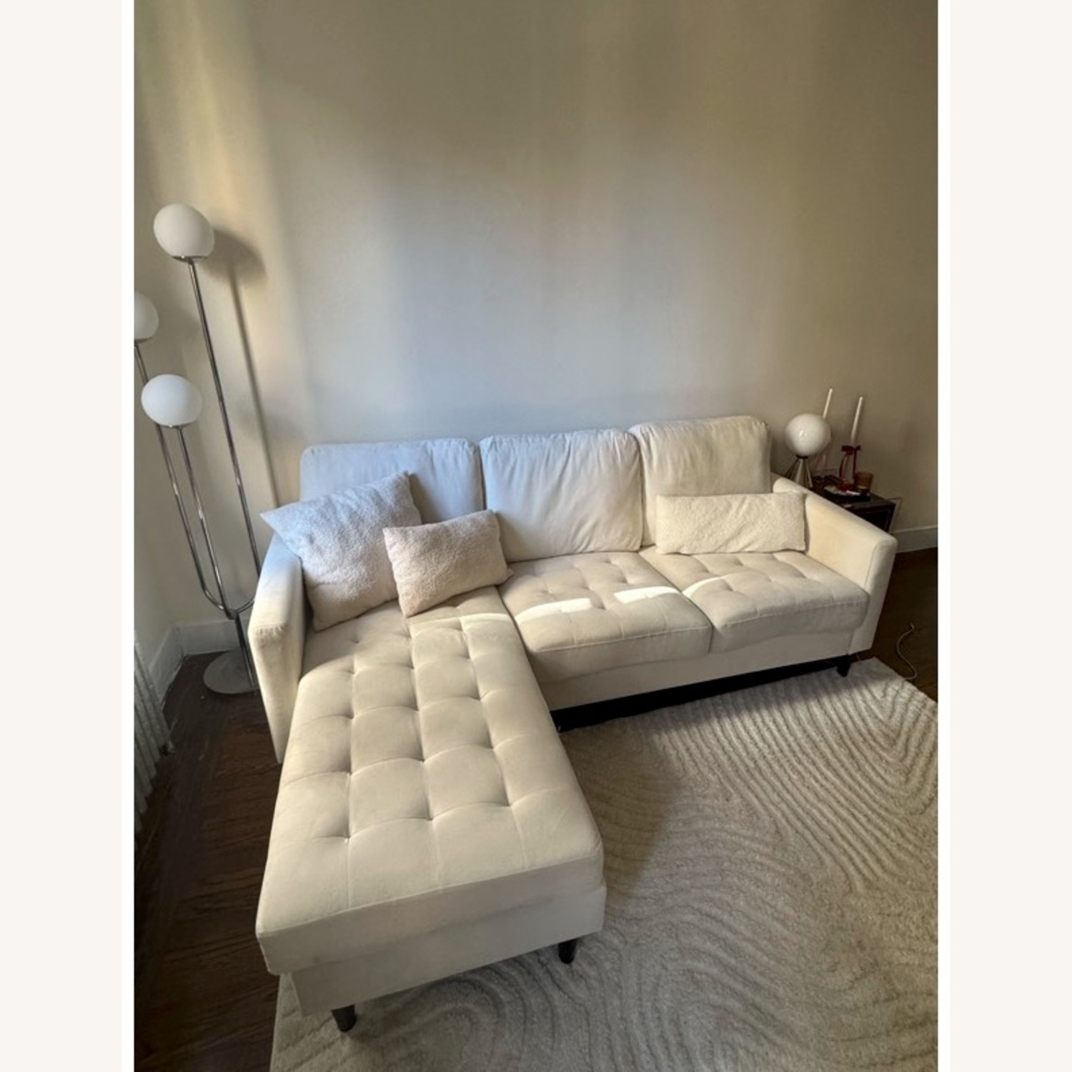 Raymour & Flanigan White-Cream Sofa - image-2