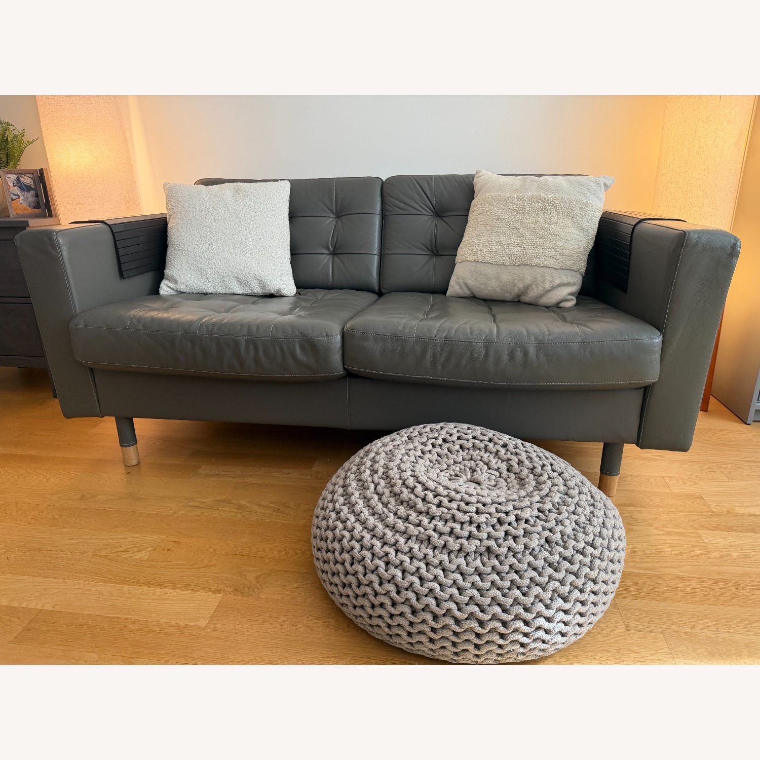 IKEA Morabo Dark Gray Faux Leather 2 Seater Sofa - image-4