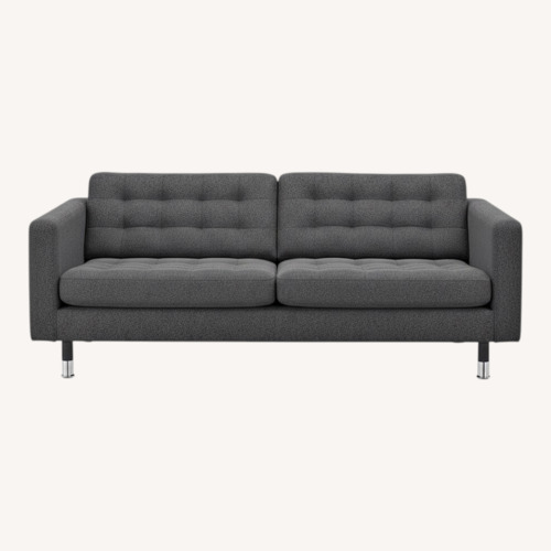 Used IKEA Morabo Dark Gray Faux Leather 2 Seater Sofa for sale on AptDeco