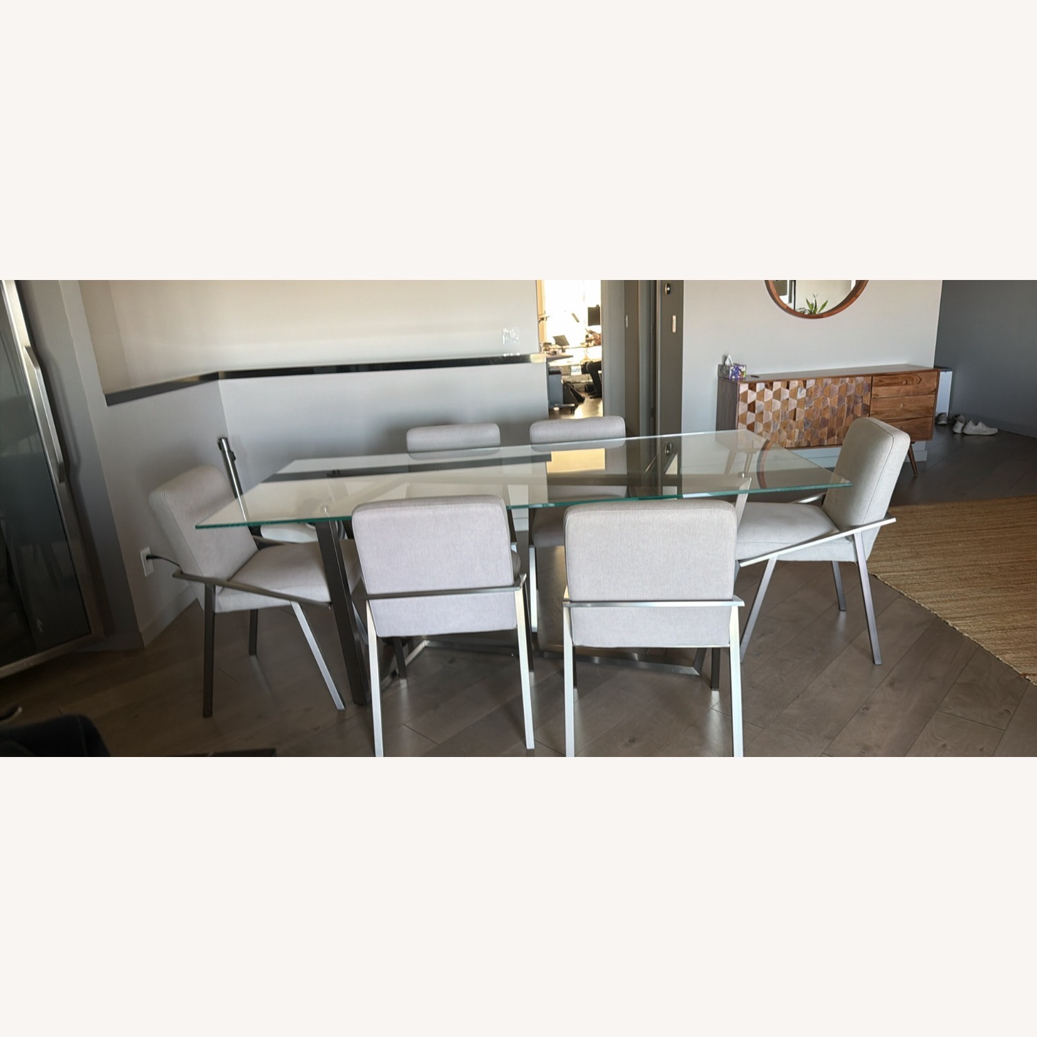 Daphne Glass Dining Table + 6 Chairs - image-2