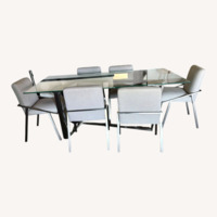 Daphne Glass Dining Table + 6 Chairs