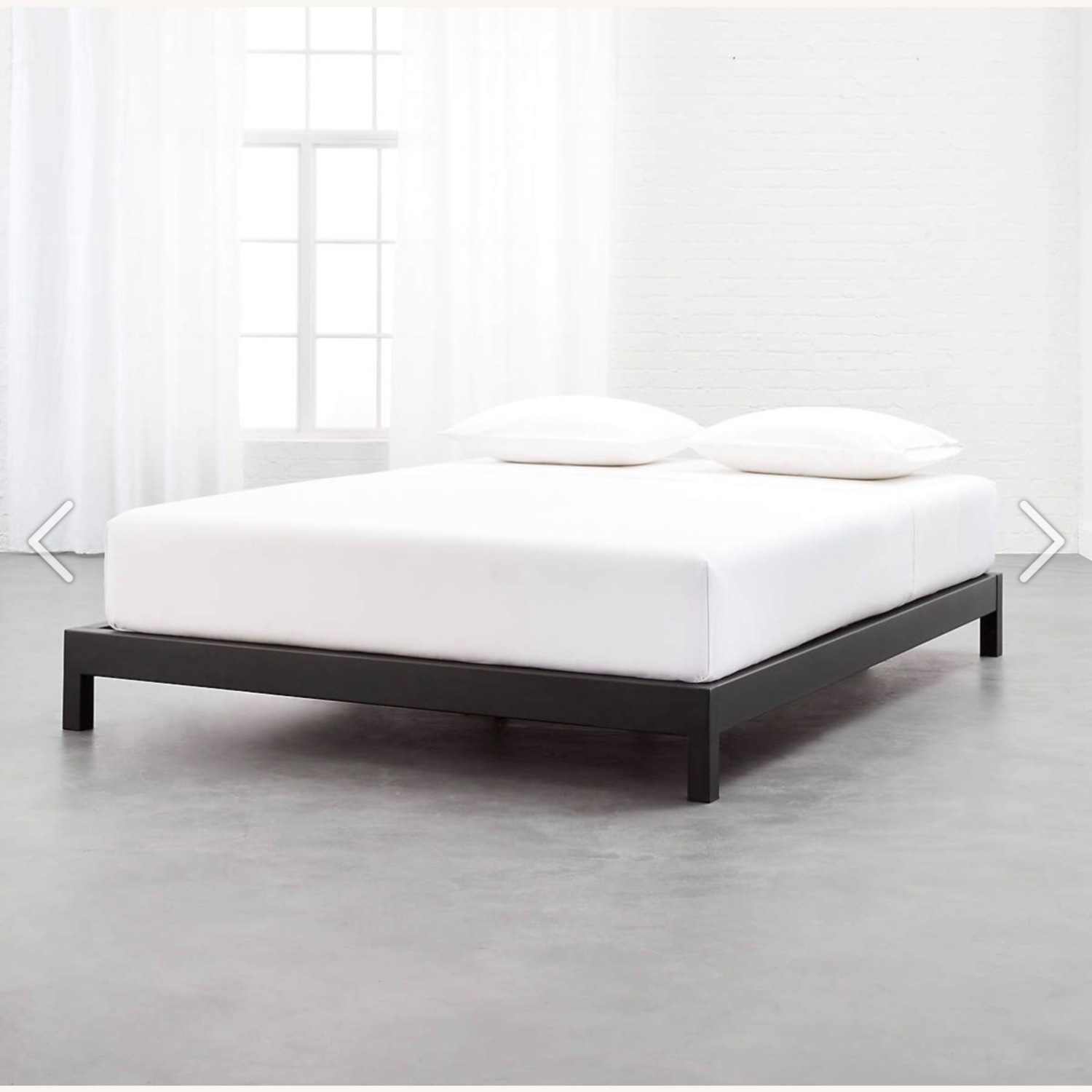 CB2 Black Metal Queen Bed - image-1