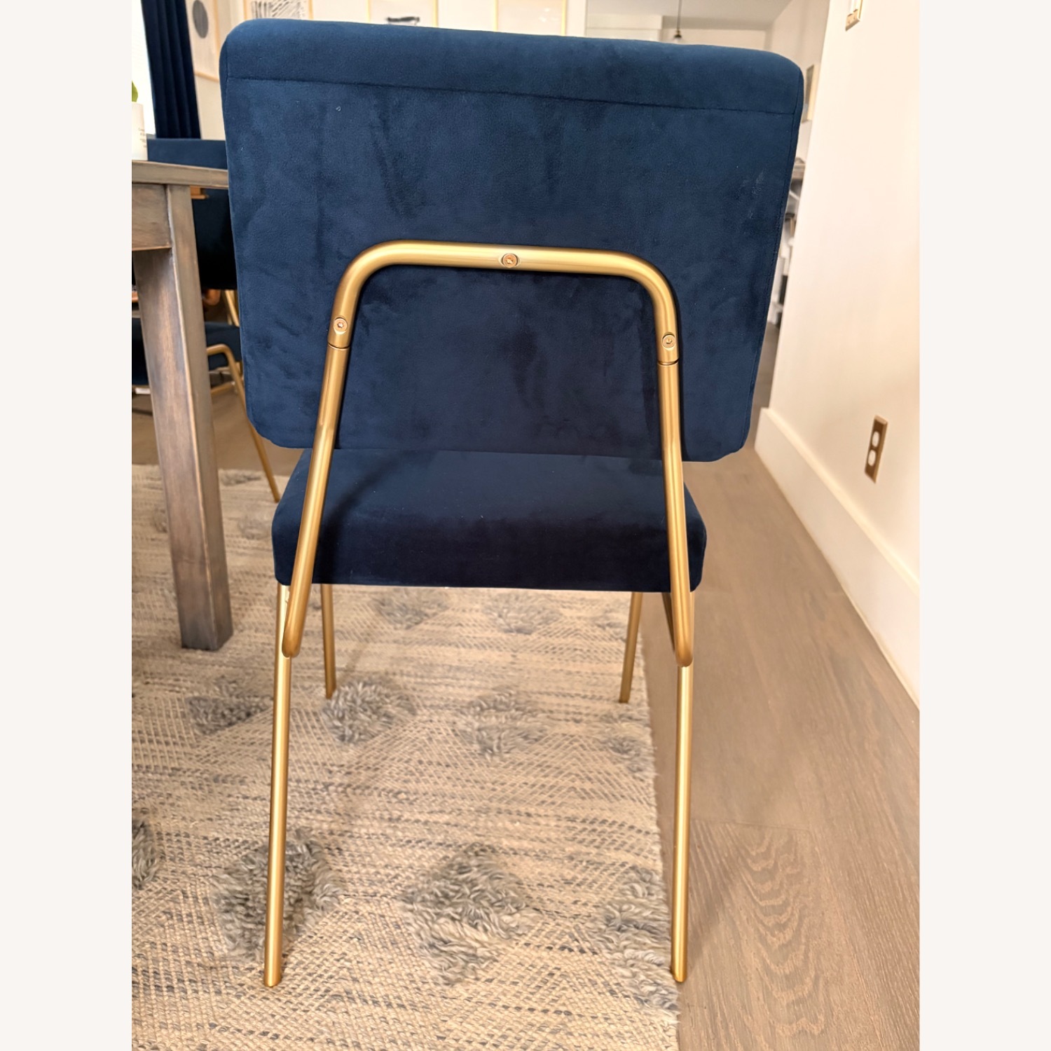 West Elm Wire Frame Ink Blue Dining Chair - image-3