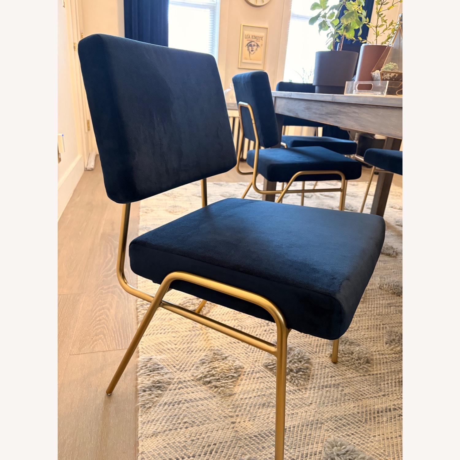 West Elm Wire Frame Ink Blue Dining Chair - image-2