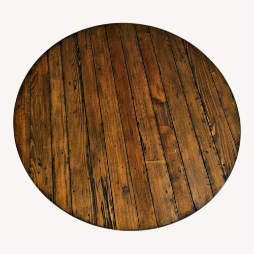 Used Round Industrial Coffee Table Reclaimed Wood for sale on AptDeco