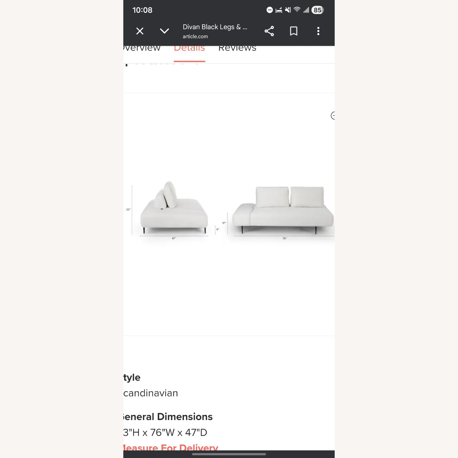 Article Light Gray 2 Piece Sectional - image-2