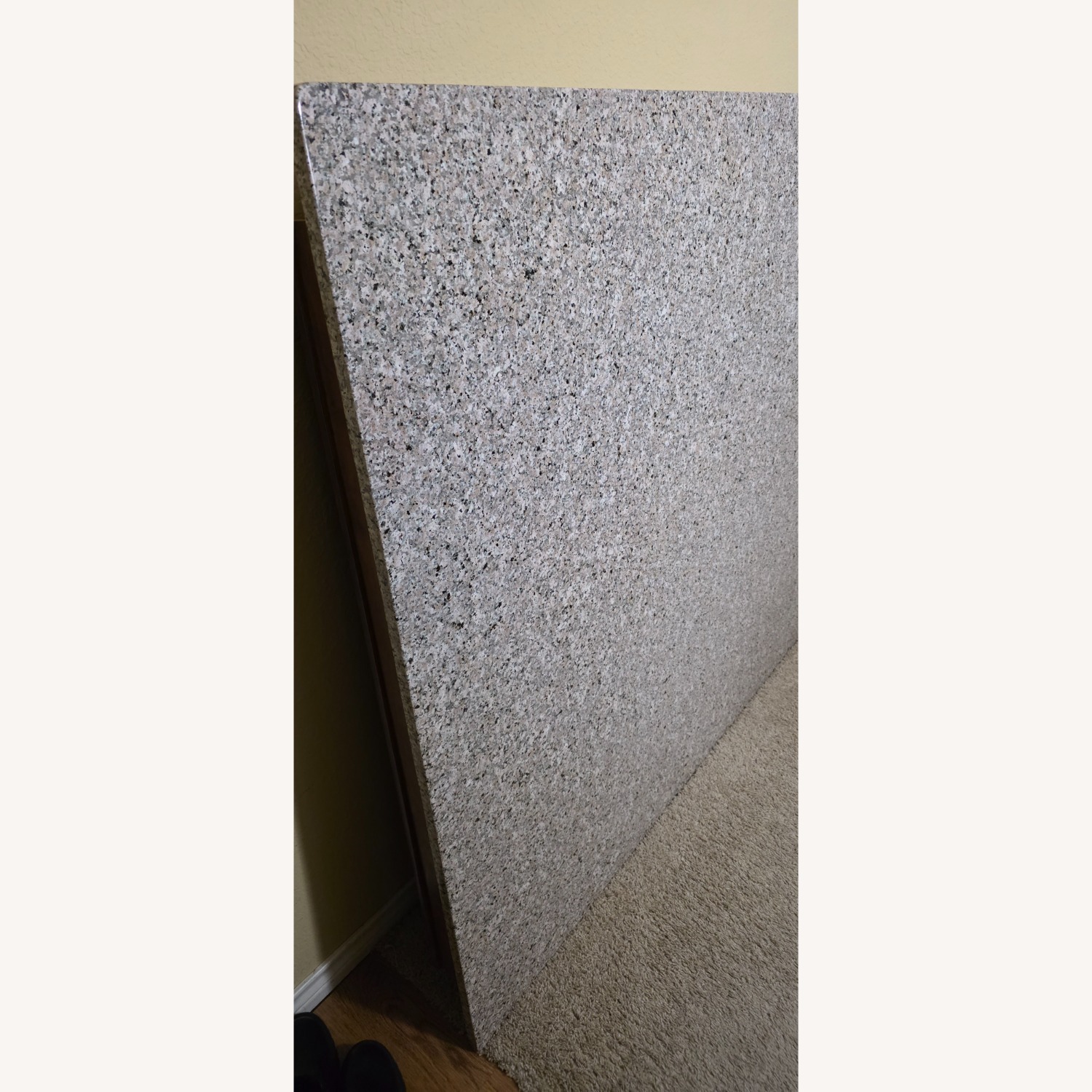 Granite Top Dining Table with 6 Worn Used Chairs - image-2