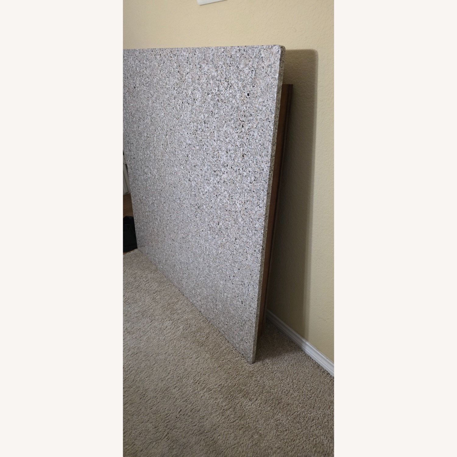 Granite Top Dining Table with 6 Worn Used Chairs - image-1