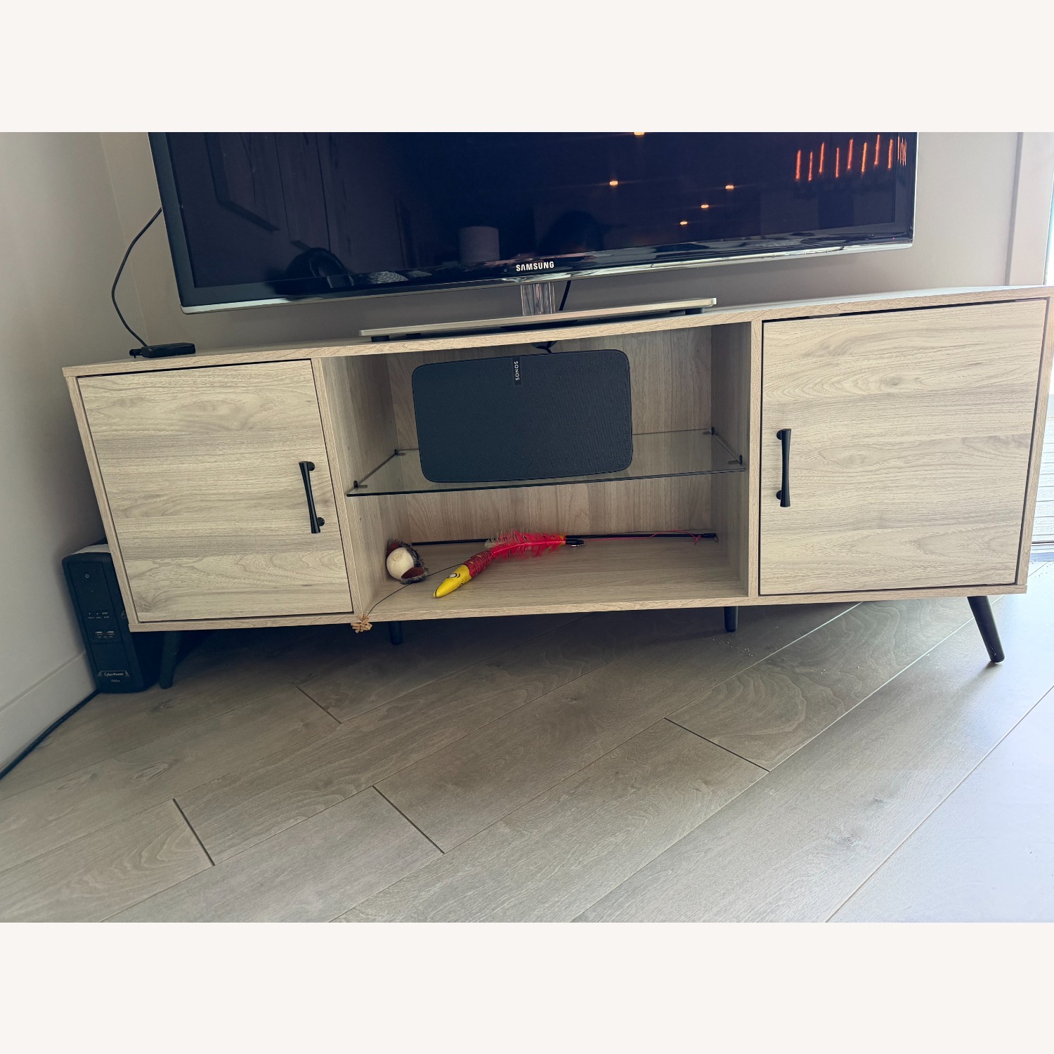 Wayfair Mid-Century TV Stand Light Oak Media Console - image-3