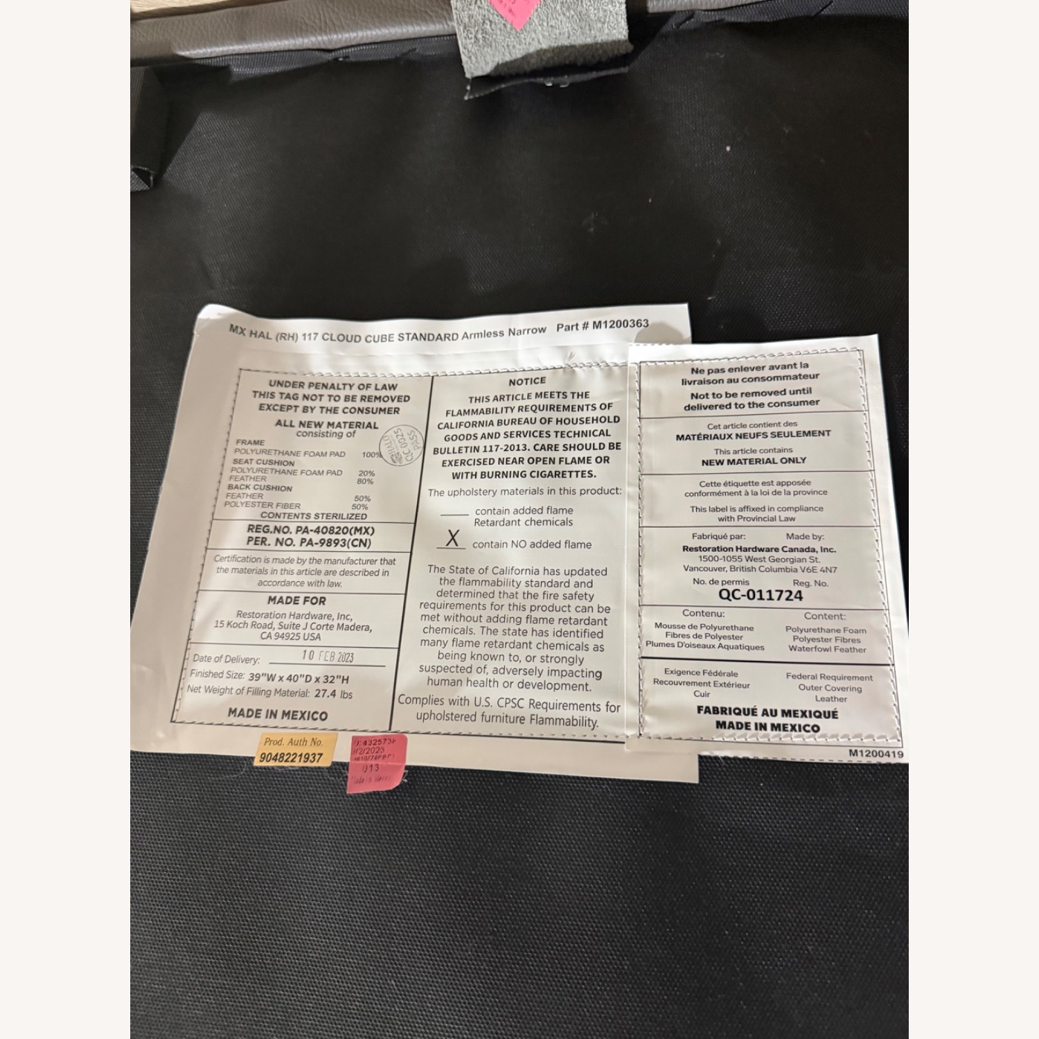 Restoration Hardware Cloud Classic Leather Sectional 6 Pieces - image-6