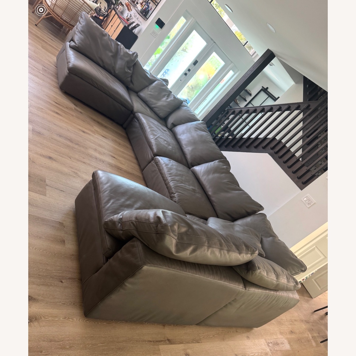 Restoration Hardware Cloud Classic Leather Sectional 6 Pieces - image-5