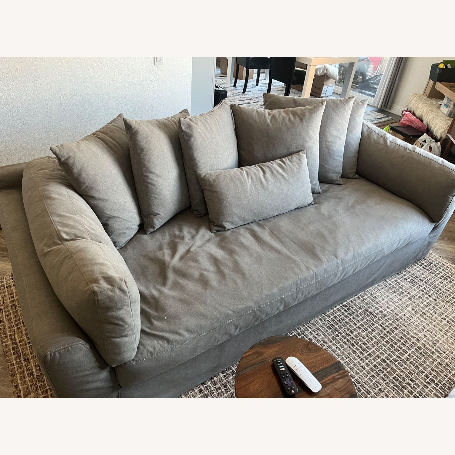 Lamps Plus Chateau Gray Fabric 3+ Sofa slip cover - image-2