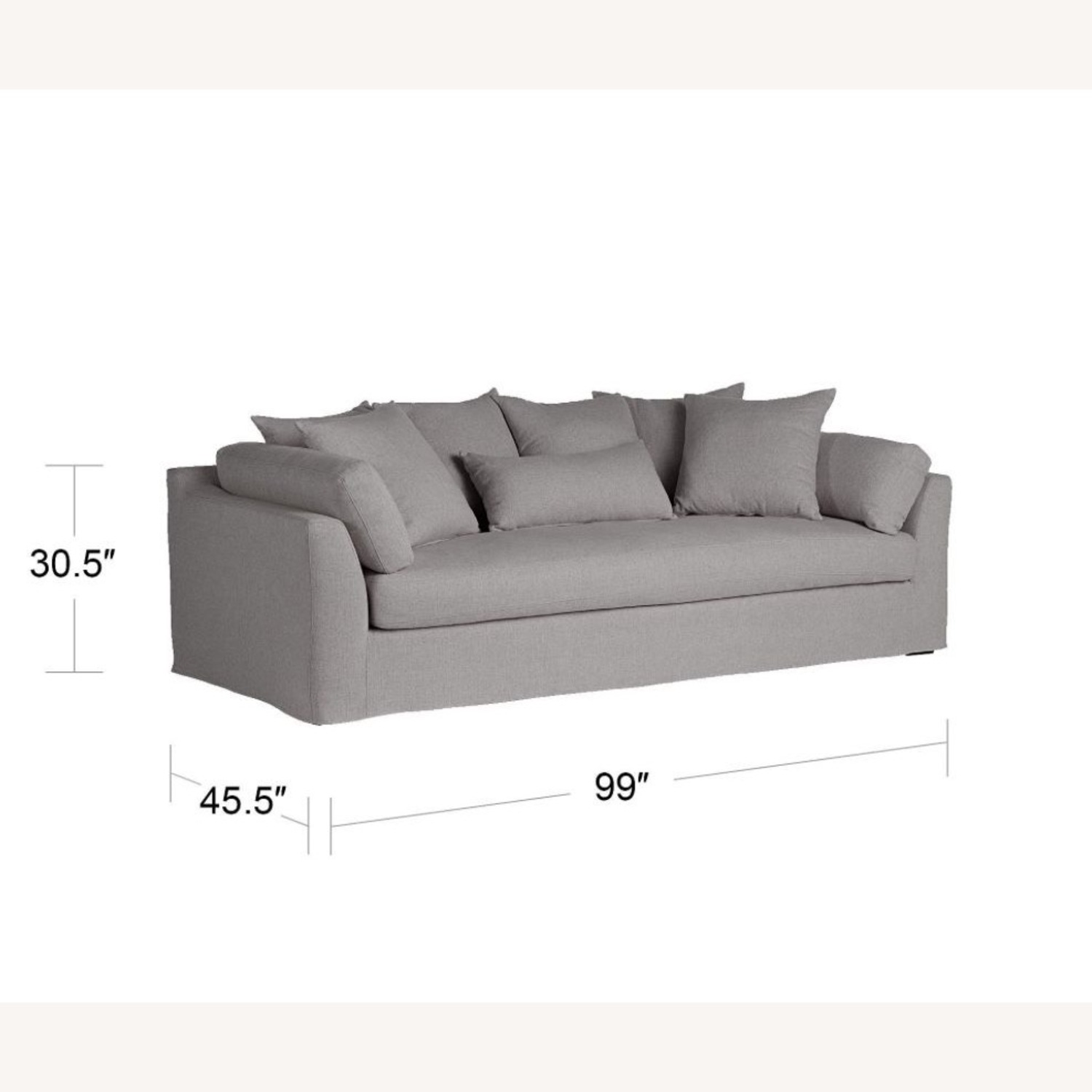 Lamps Plus Chateau Gray Fabric 3+ Sofa slip cover - image-5